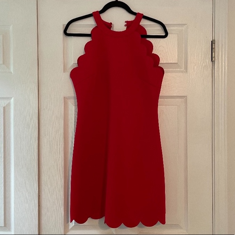 Red Scallop Dress